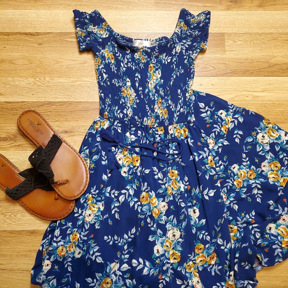 Band of Gypsies | Boho Floral Smock Maxi Dress